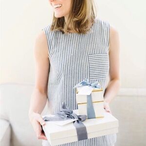 J. Crew Blue and White Striped Blouse